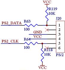 PS2¼üÅ̽ӿڵç·ͼ